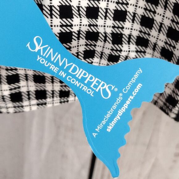 Skinny Dippers Miracle Suit NEW Black White Plaid Corset Two Piece Swim Large - Picture 14 of 16